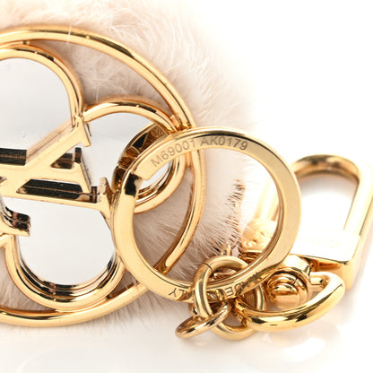 Louis Vuitton Fur Flower FInesse Bag Charm Key Holder White 3 of 6