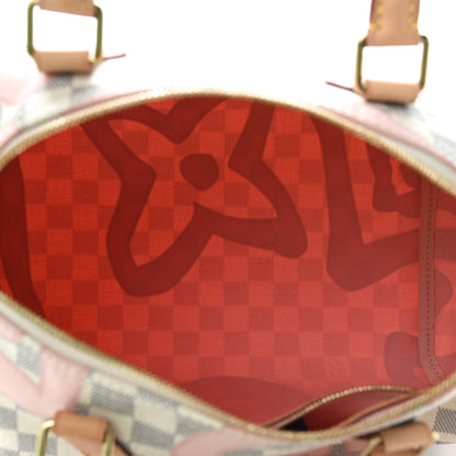 Louis Vuitton Damier Azur Tahitienne Speedy Bandouliere 30 Rose Ballerine 5 of 9