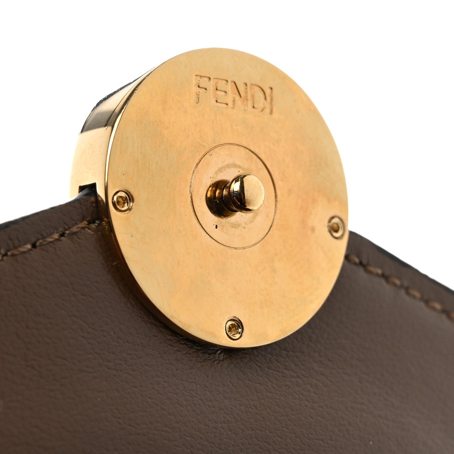 Vitello Soft F is Fendi Bi-Color FF 1974 Embossed Micro Tri-Fold Envelope Wallet Maya Black