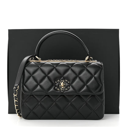 Chanel Lambskin Quilted Small Trendy CC Chain Dual Handle Flap Bag Black 11 of 11