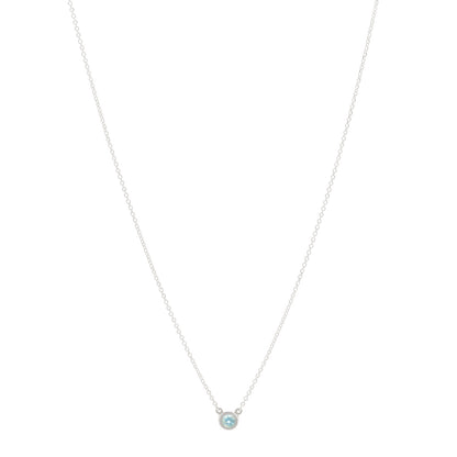 Tiffany Sterling Silver Aquamarine Elsa Peretti Color by the Yard Pendant Necklace 1 of 5