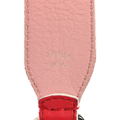 Fendi Vitello Dolce Tri-Color Buttoned Strap You Red Pink Purple 4 of 4