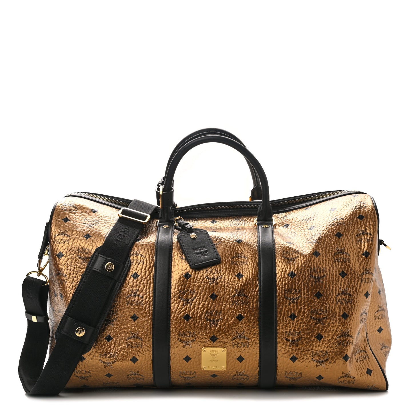 Metallic Visetos Traveler Weekender Duffle Bag Gold