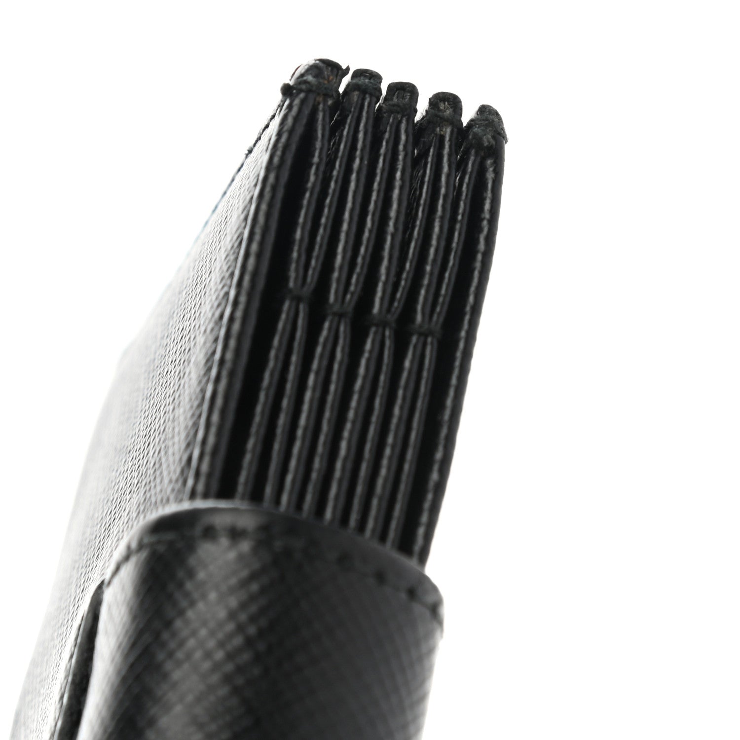 Prada Saffiano Metal Accordion Card Case Black 5 of 9