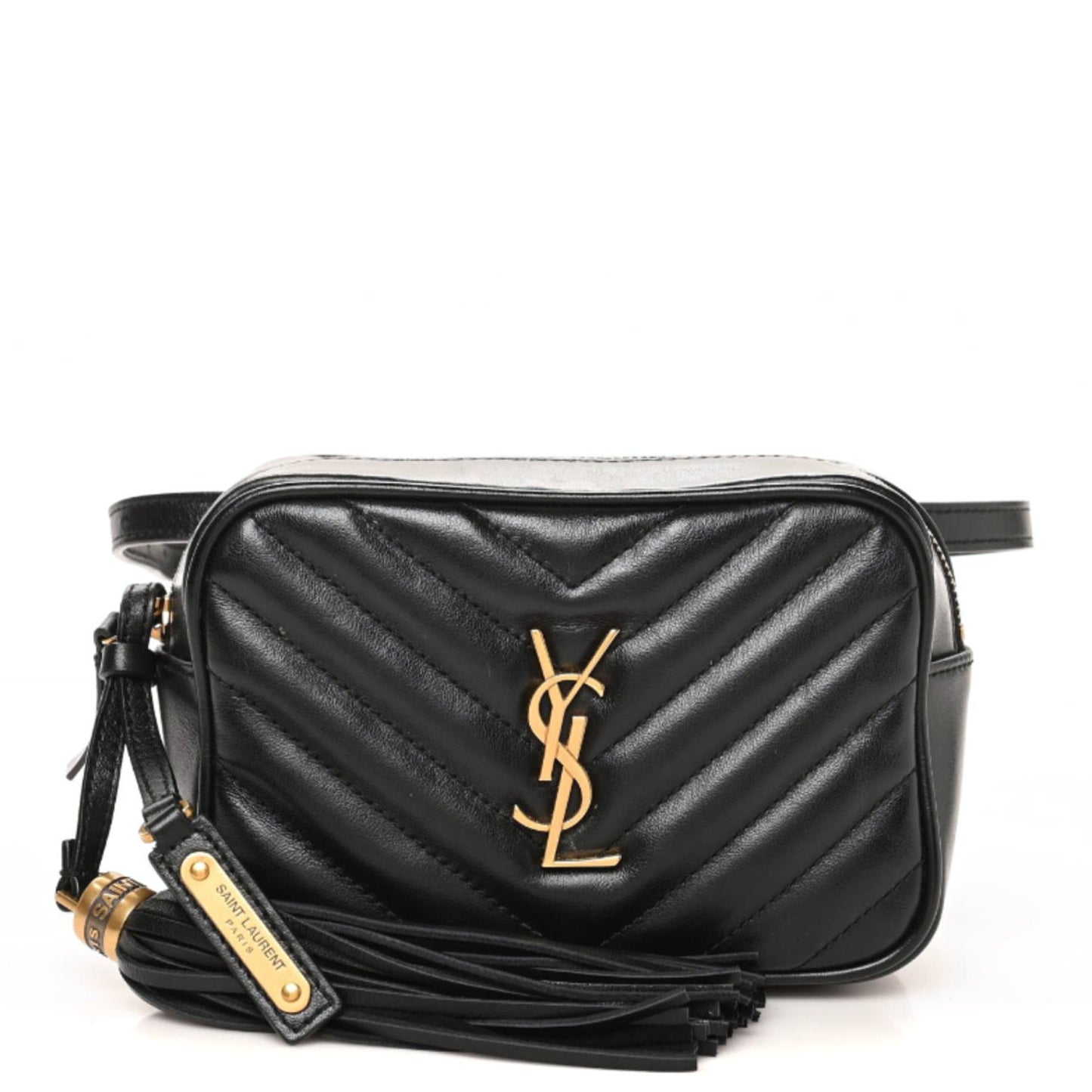 Calfskin Matelasse Monogram Lou Belt Bag Black