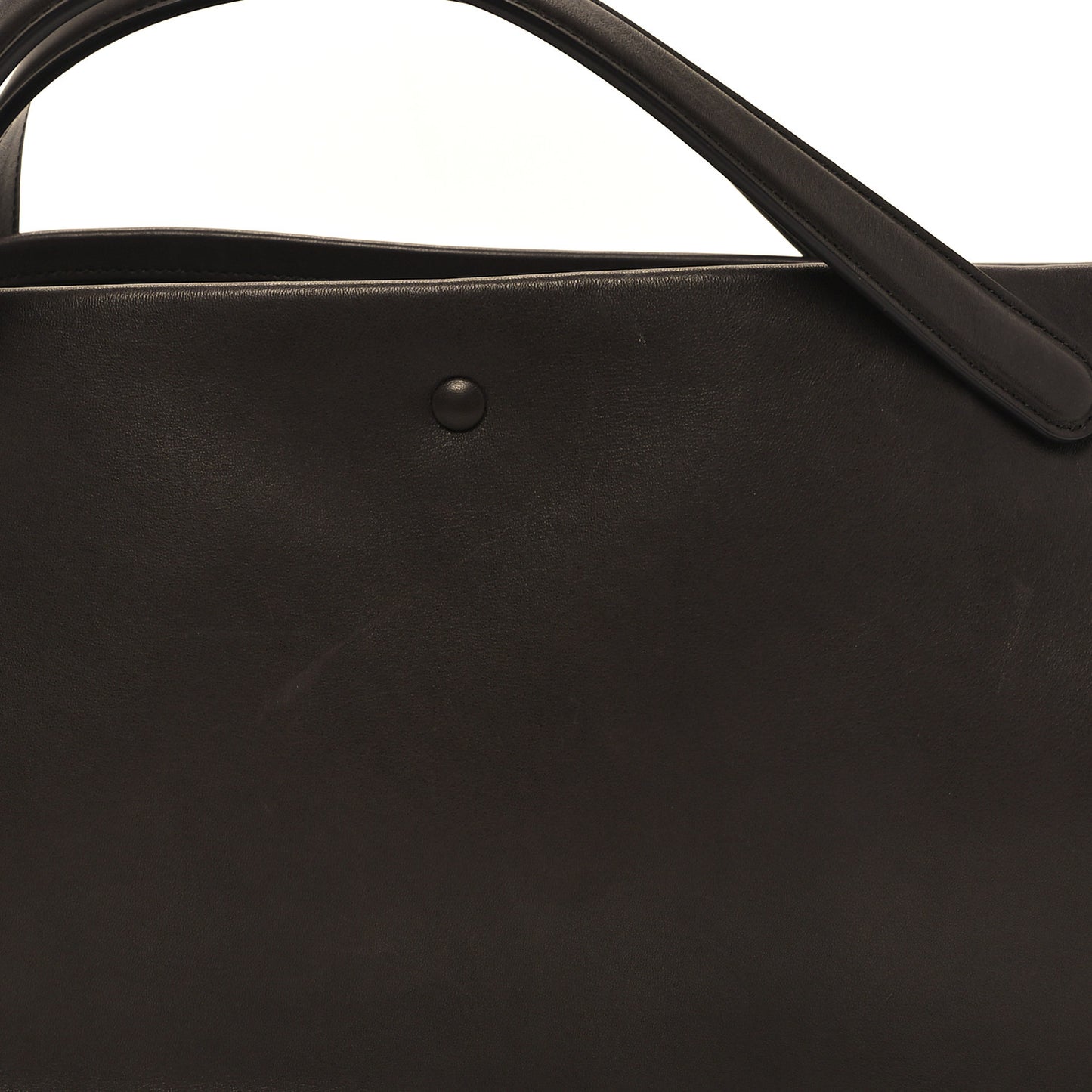 Polished Saddle Calfskin Idaho Top Handle Dark Brown