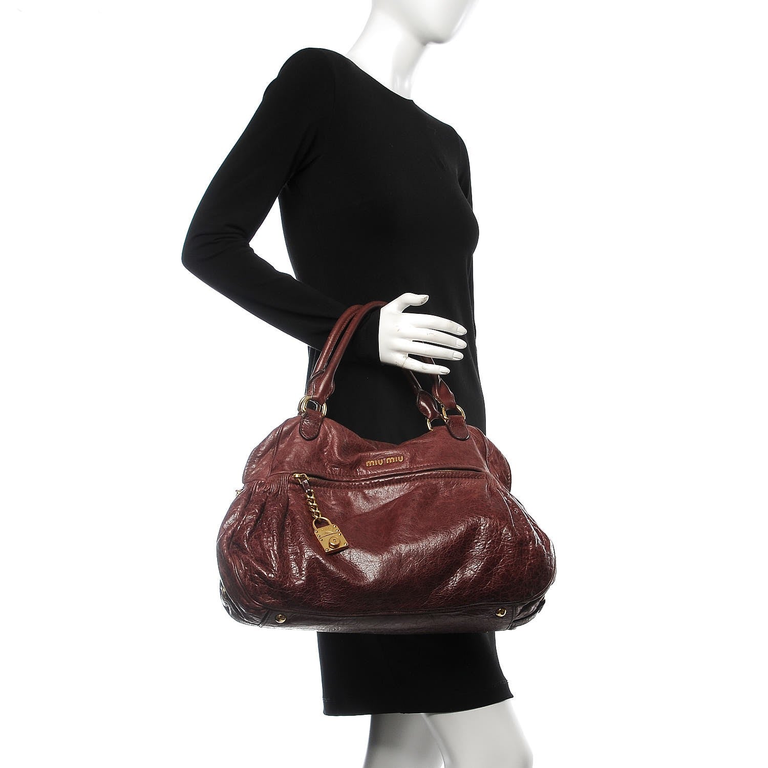 Miu Miu Nappa Medium Charm Satchel Ribes 2 of 19