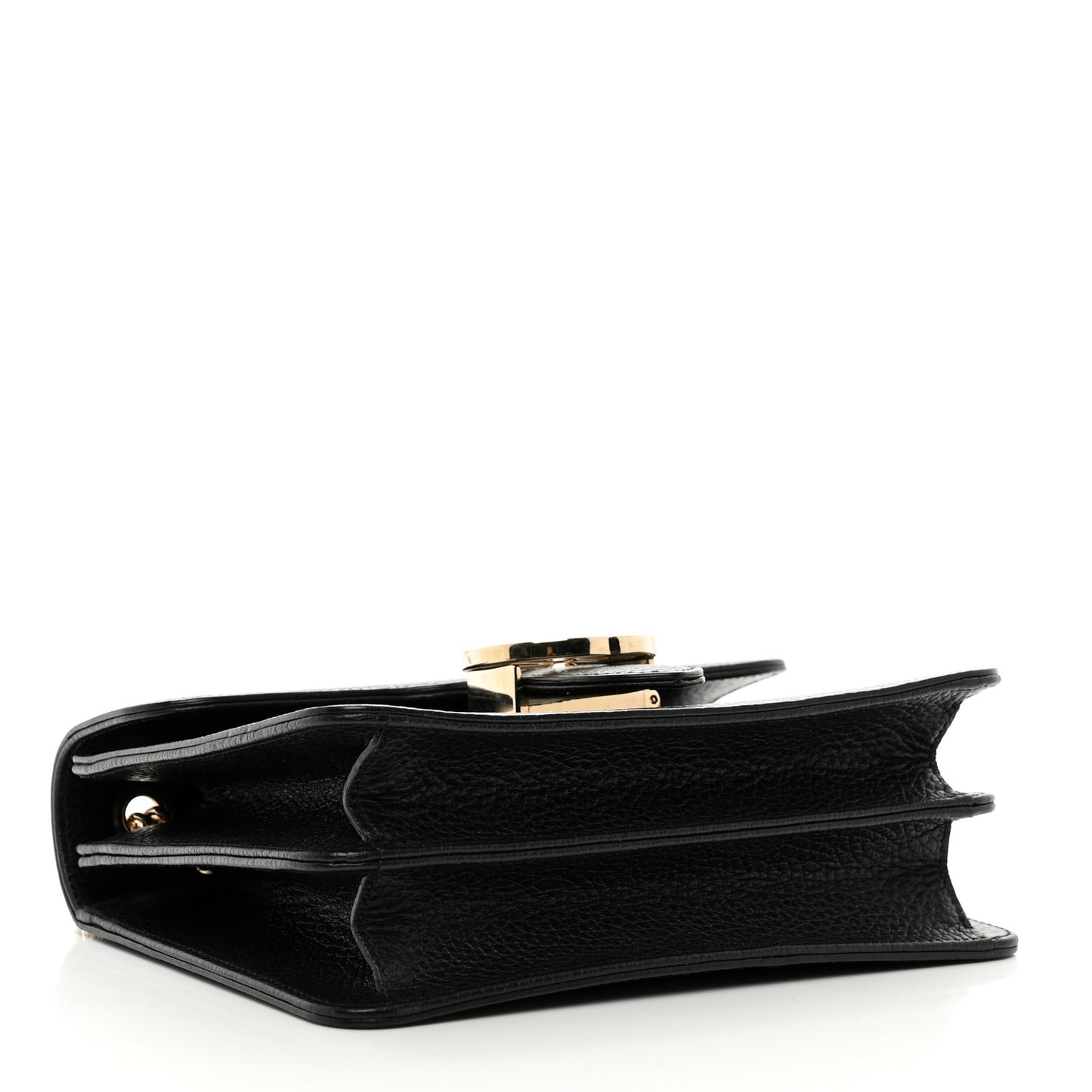 Dollar Calfskin Small Interlocking G Shoulder Bag Black