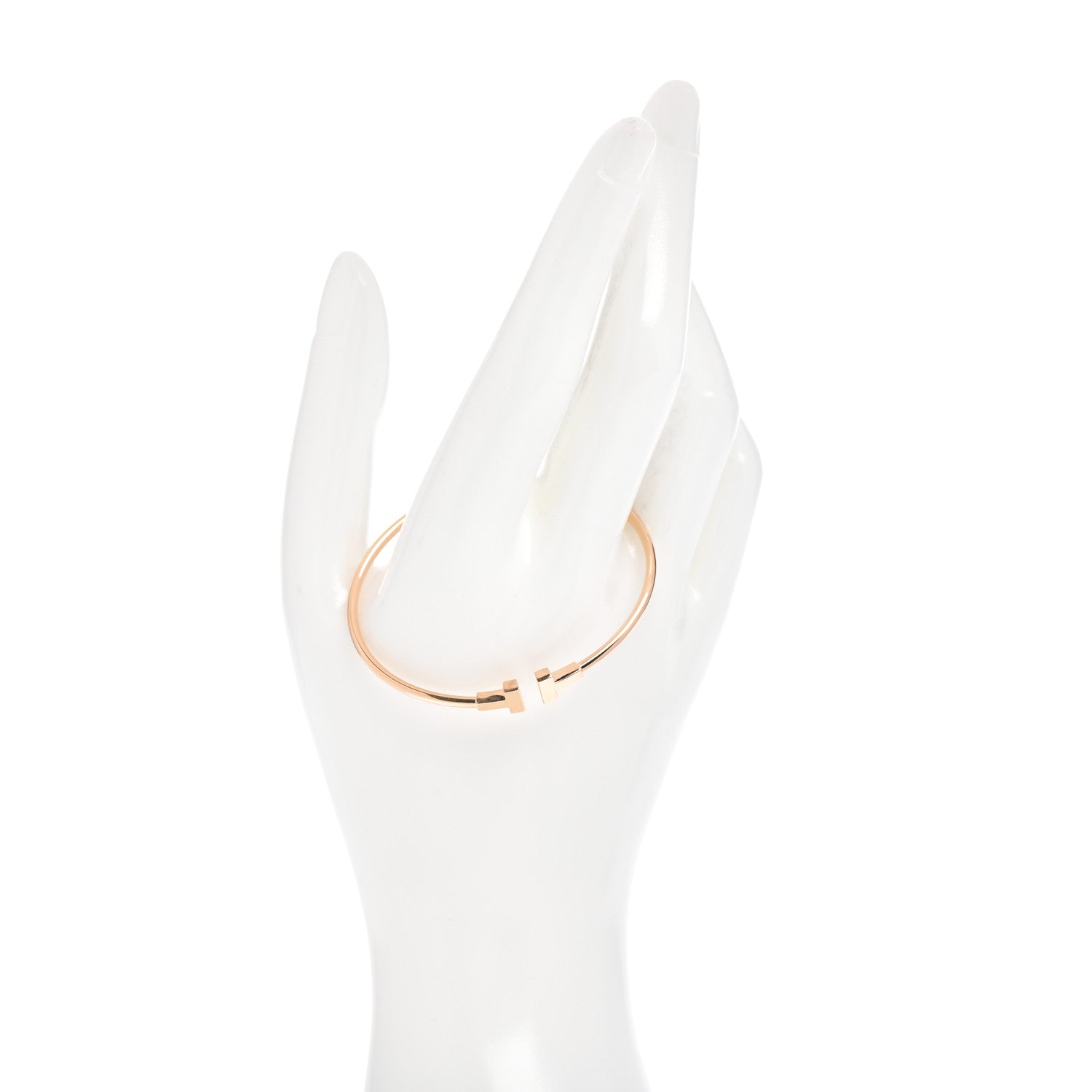 Tiffany 18K Rose Gold Narrow T Wire Bracelet 2 of 5