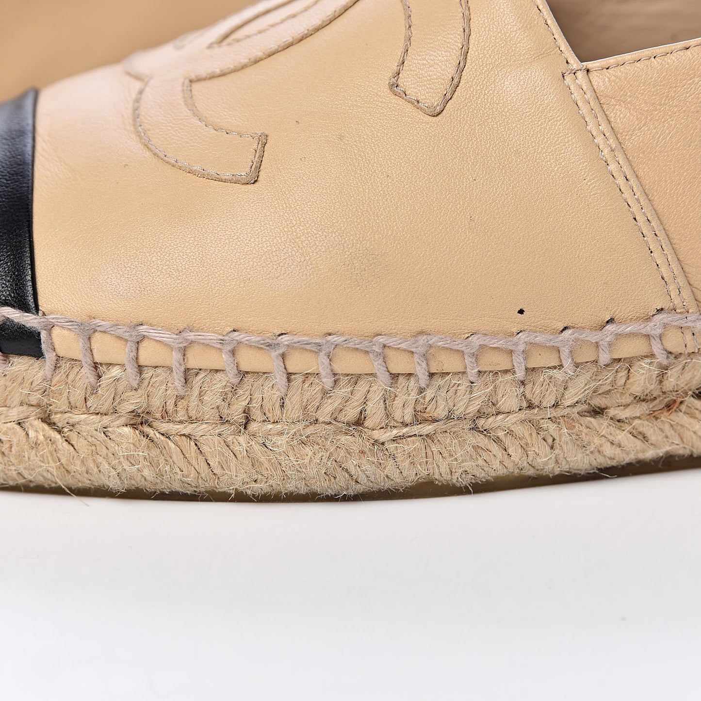 Lambskin CC Espadrilles 38 Beige Black