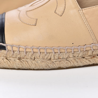 Chanel Lambskin CC Espadrilles 38 Beige Black 13 of 18