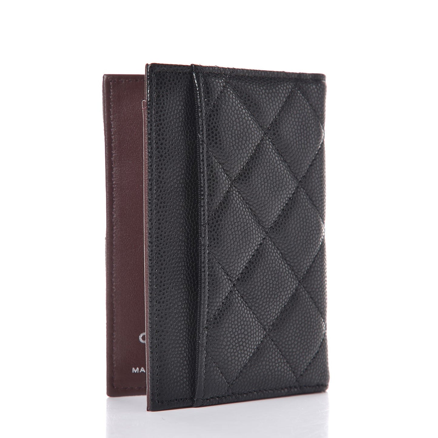 Caviar Quilted Card Holder Wallet Black