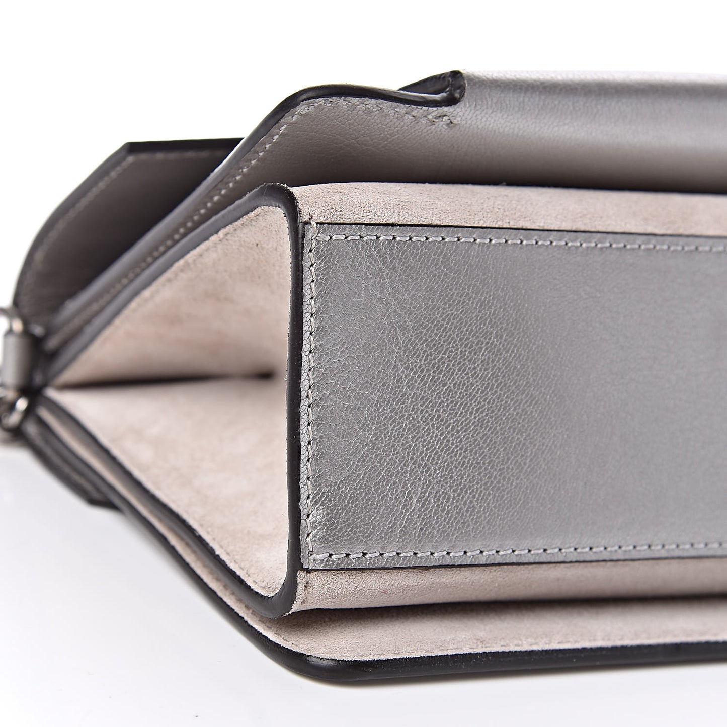 Metallic Sugar Goatskin Suede Small GV3 Shoulder Bag Silver