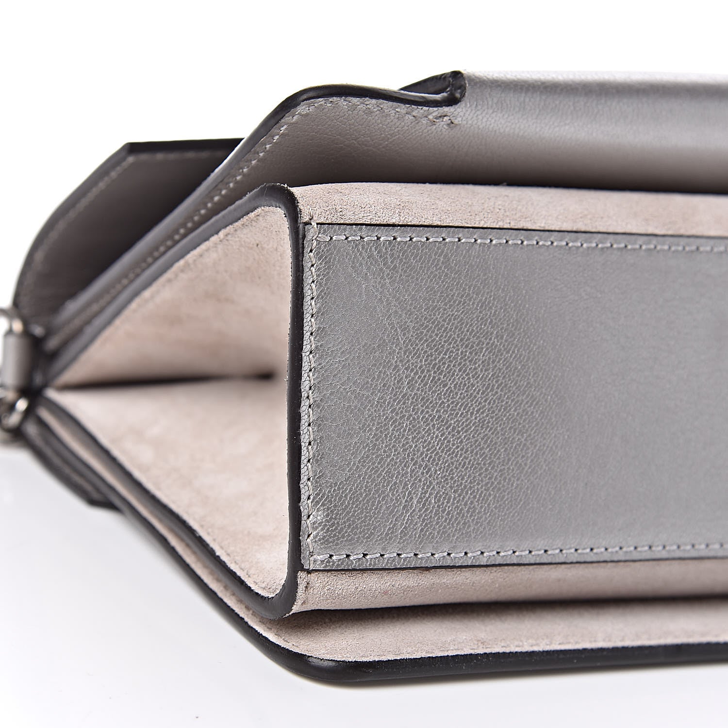 Givenchy Metallic Sugar Goatskin Suede Small GV3 Shoulder Bag Silver 9 of 11