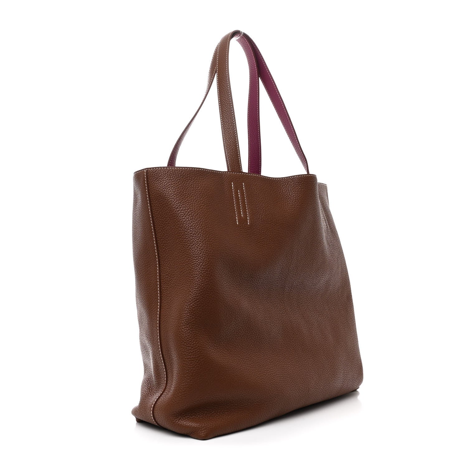 Hermes Taurillon Clemence Double Sens 36 Reversible Tote Marron Tosca 4 of 16