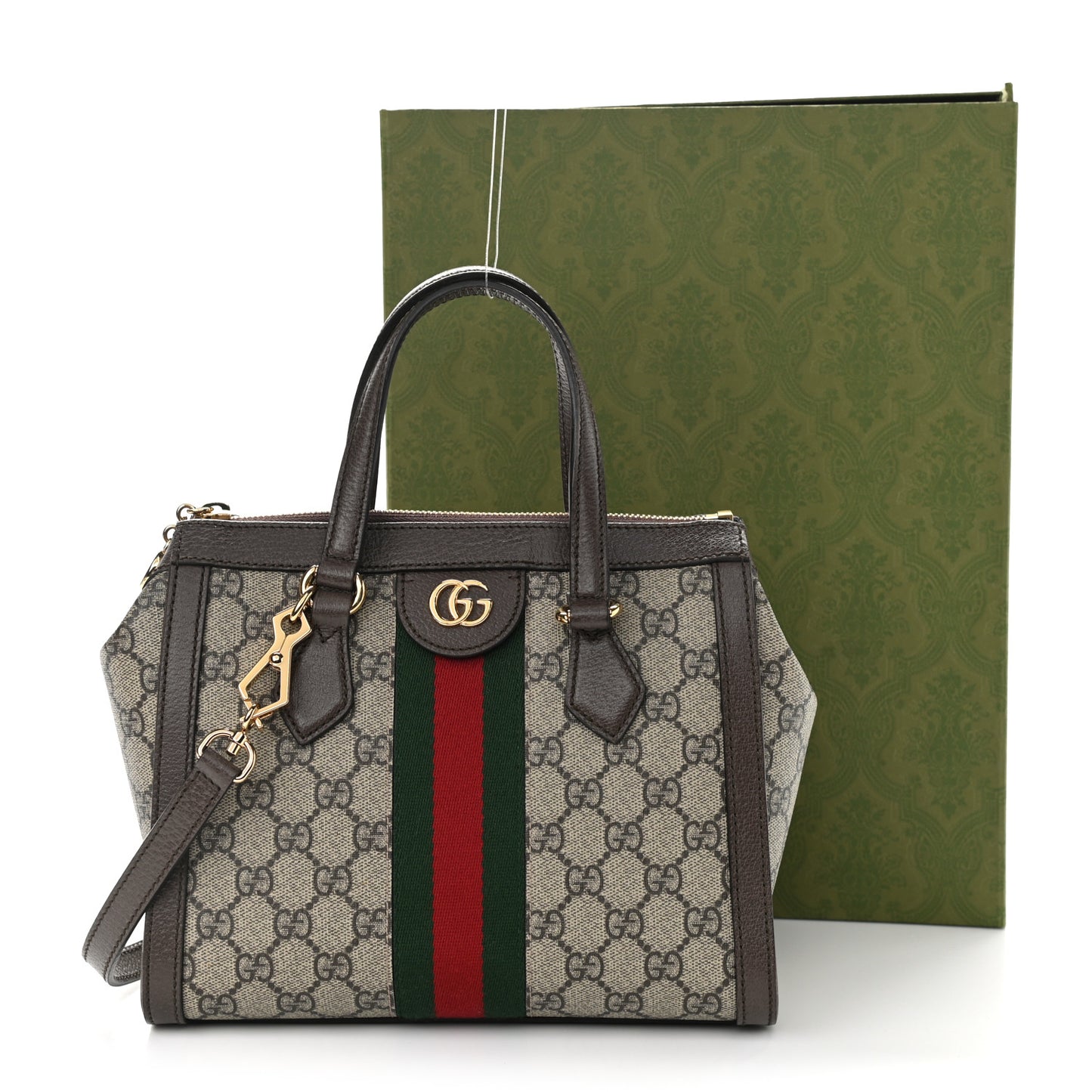 GG Supreme Monogram Small Ophidia Tote Bag Brown