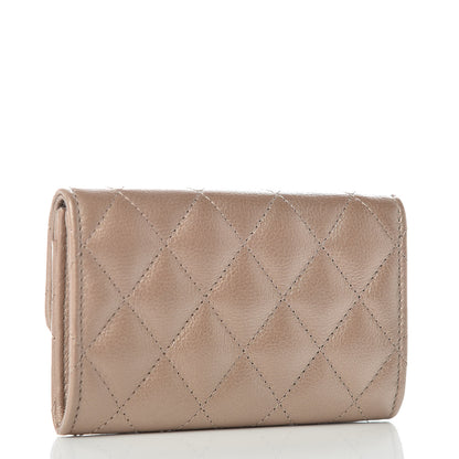 Chanel Metallic Calfskin Quilted Reissue Card Holder Wallet Gold 3 of 9