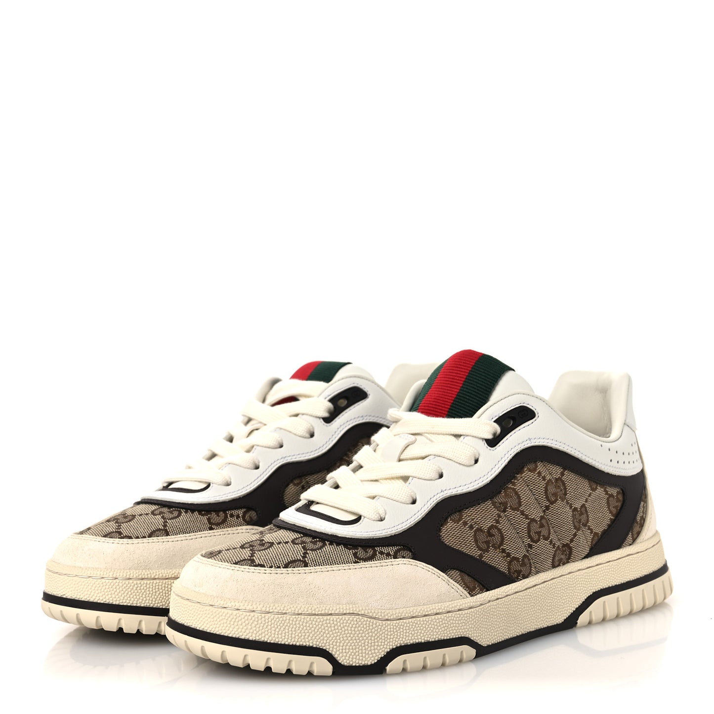 Monogram Suede Re-Web Sneakers 6 Ivory Beige Ebony