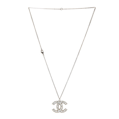 Chanel Metal Quilted CC Pendant Necklace Gold White 3 of 6