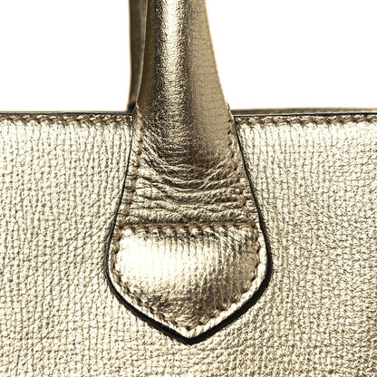 Burberry Metallic Grainy Calfskin House Check Medium Banner Tote Gold 12 of 12