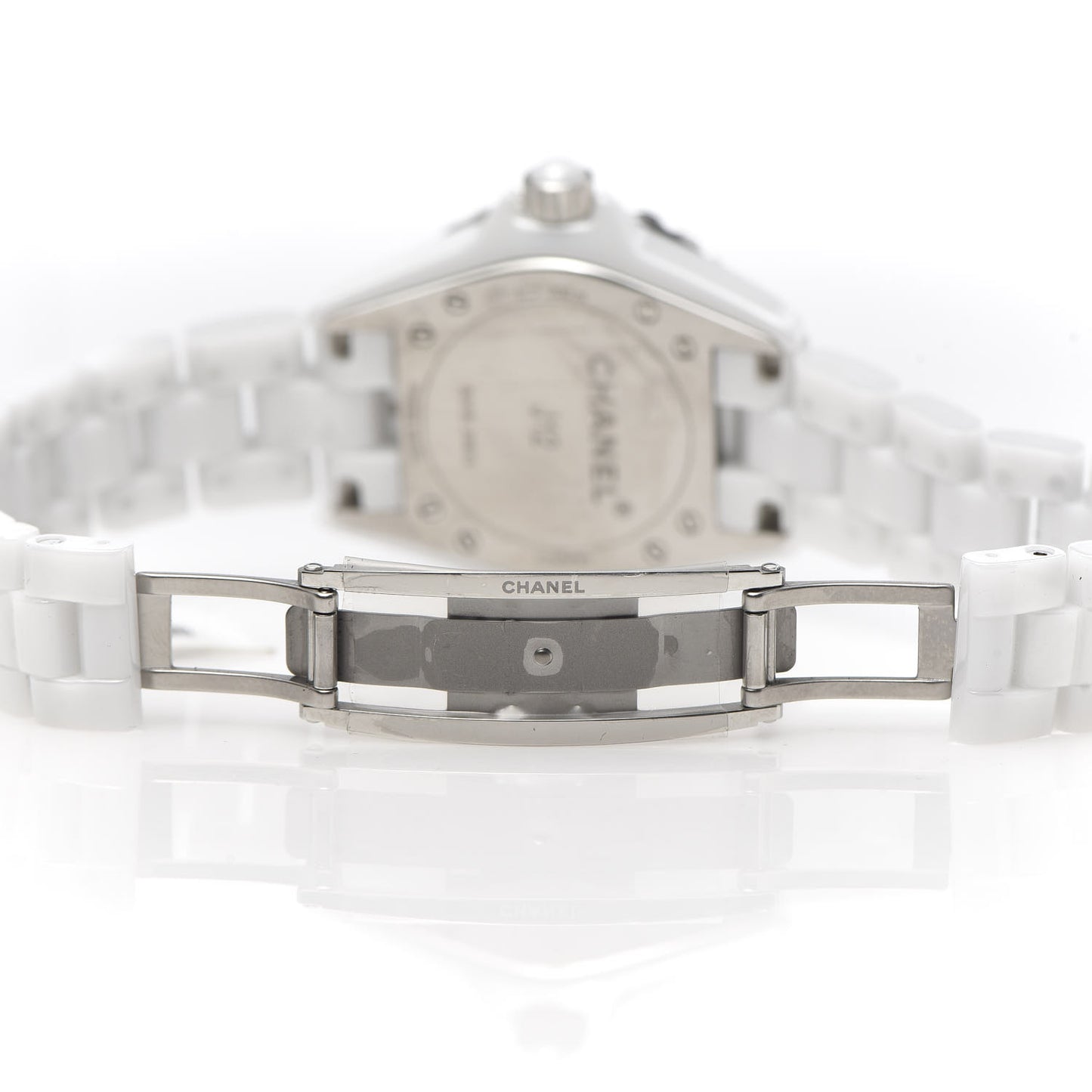 Stainless Steel Ceramic Diamond Mother of Pearl 33mm J12 Quartz Watch White
