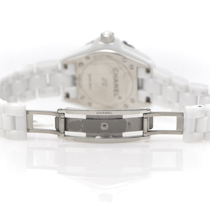 Chanel Stainless Steel Ceramic Diamond Mother of Pearl 33mm J12 Quartz Watch White 6 of 7
