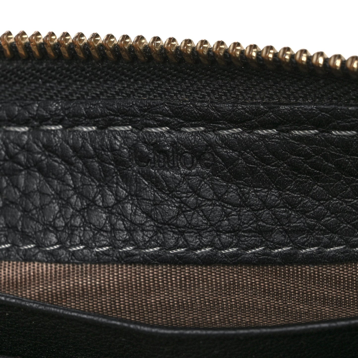 Grained Calfskin Marcie Long Zip Around Wallet Black