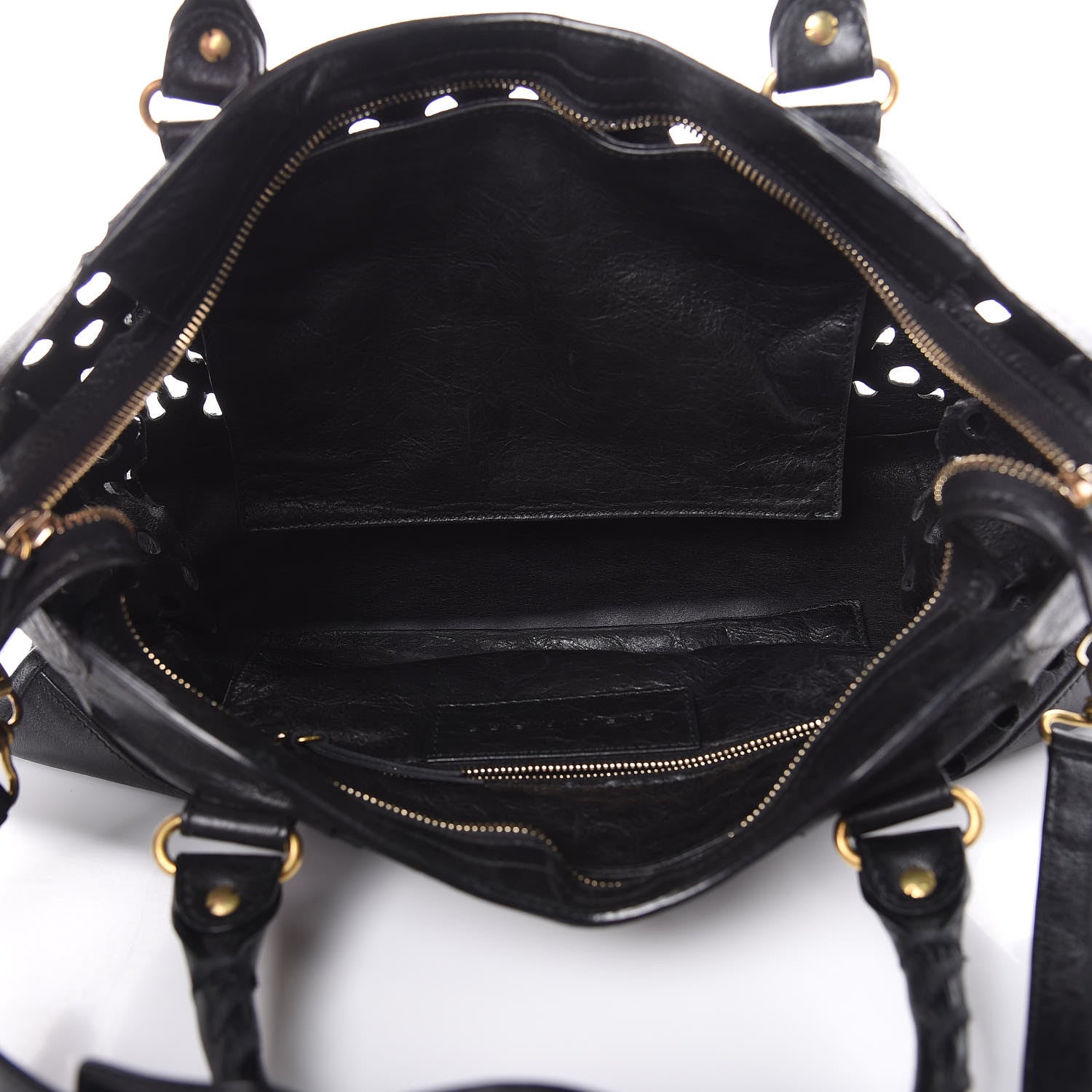 Balenciaga Agneau Classic Hardware Perforated Dot City Black 5 of 17