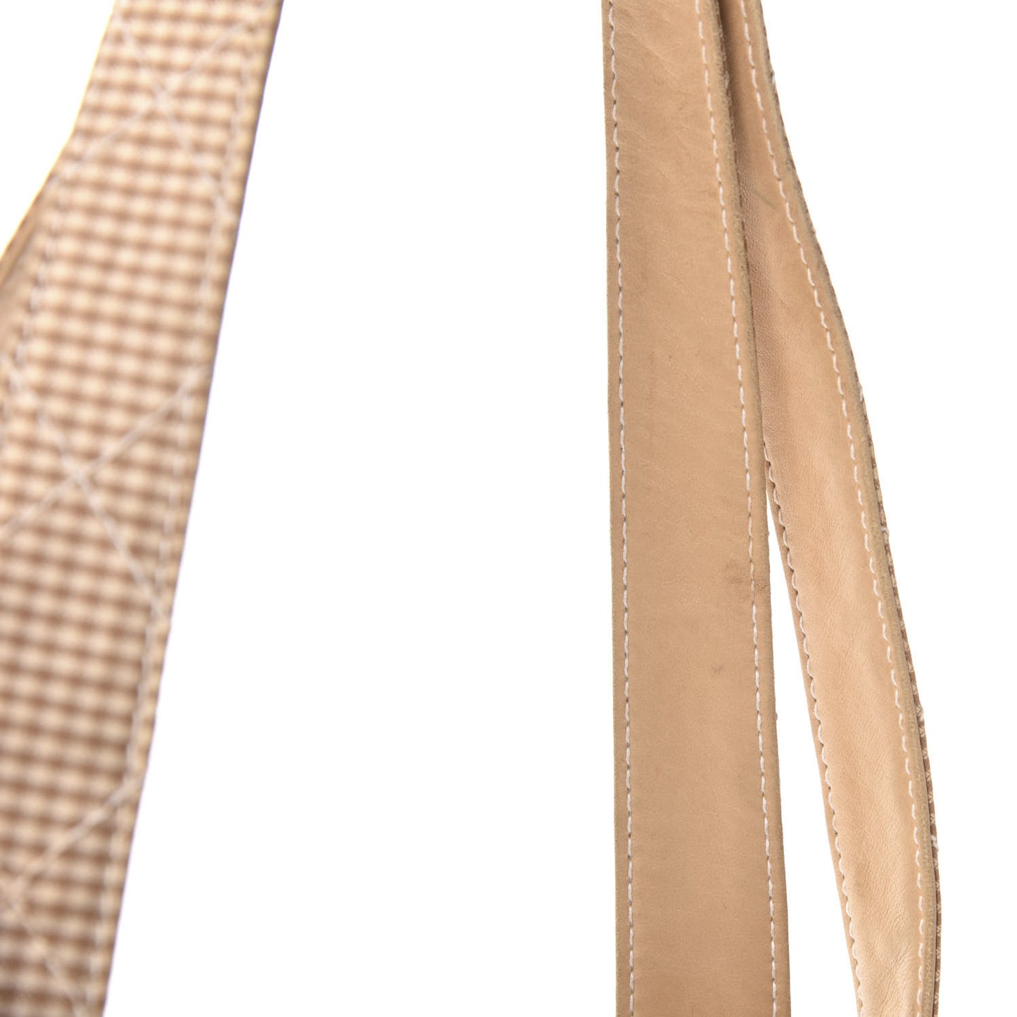 Toile Gingham Quilted CC Tote Shoulder Bag Beige