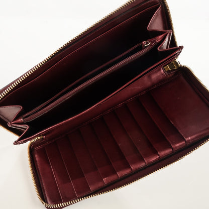 Gucci Patent Guccissima Zip Around Organizer Wallet Bordeaux 7 of 8