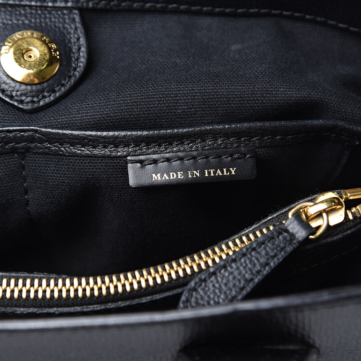 Burberry Grainy Calfskin House Check Medium Banner Tote Black 7 of 11