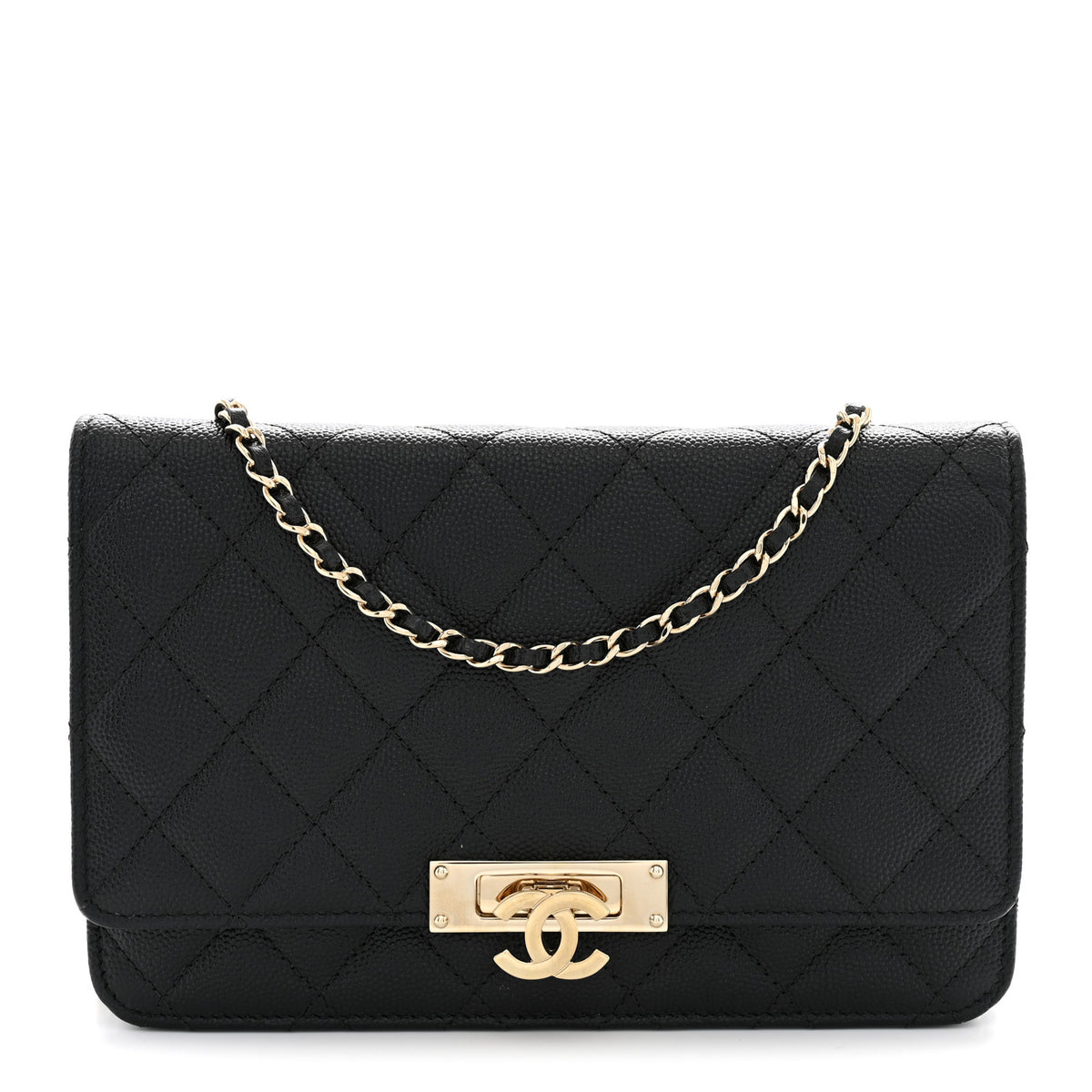 Chanel Caviar Quilted Golden Class Wallet On Chain WOC Black 1 of 12