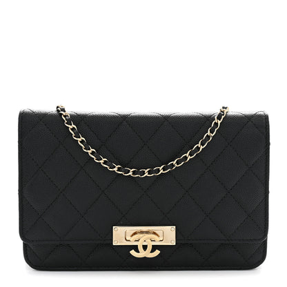 Chanel Caviar Quilted Golden Class Wallet On Chain WOC Black 1 of 12