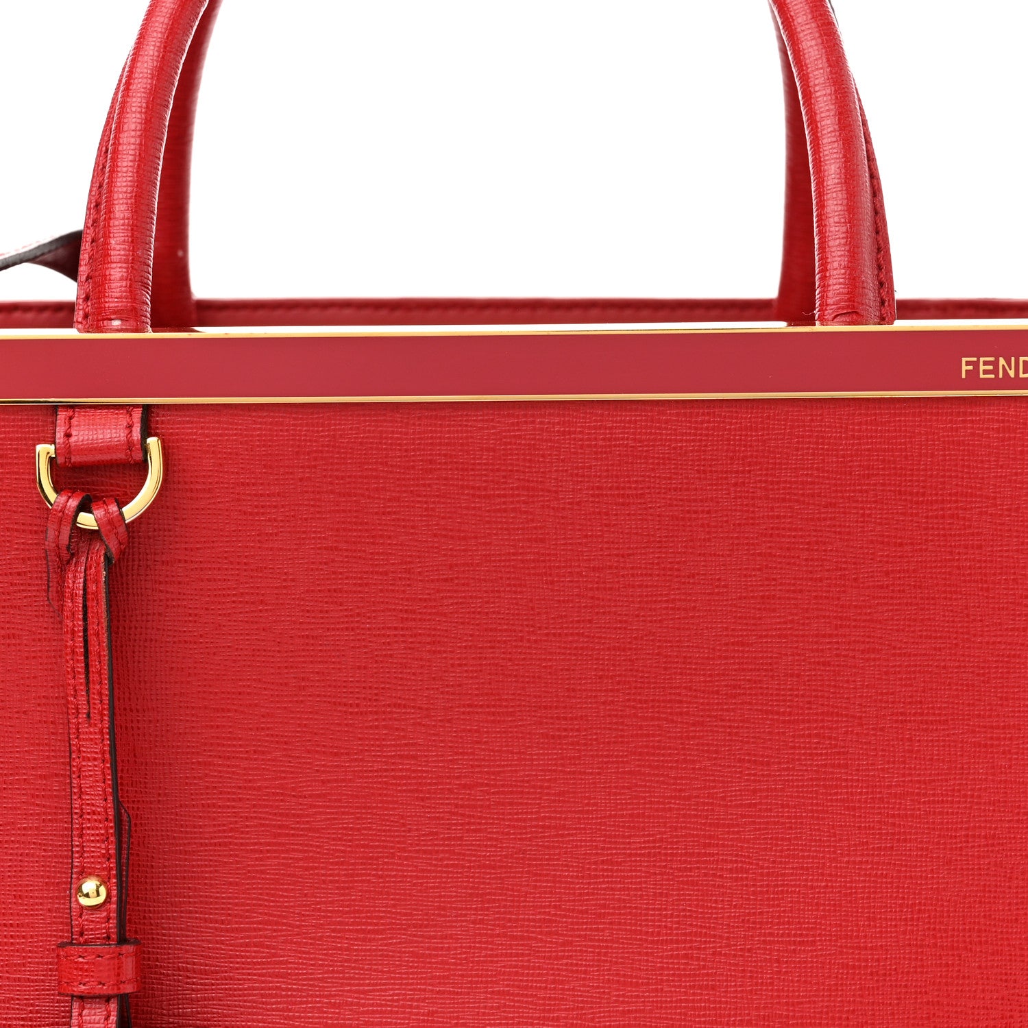 Fendi Vitello Elite Flamingo Petite 2Jours Tote Mattone 7 of 16