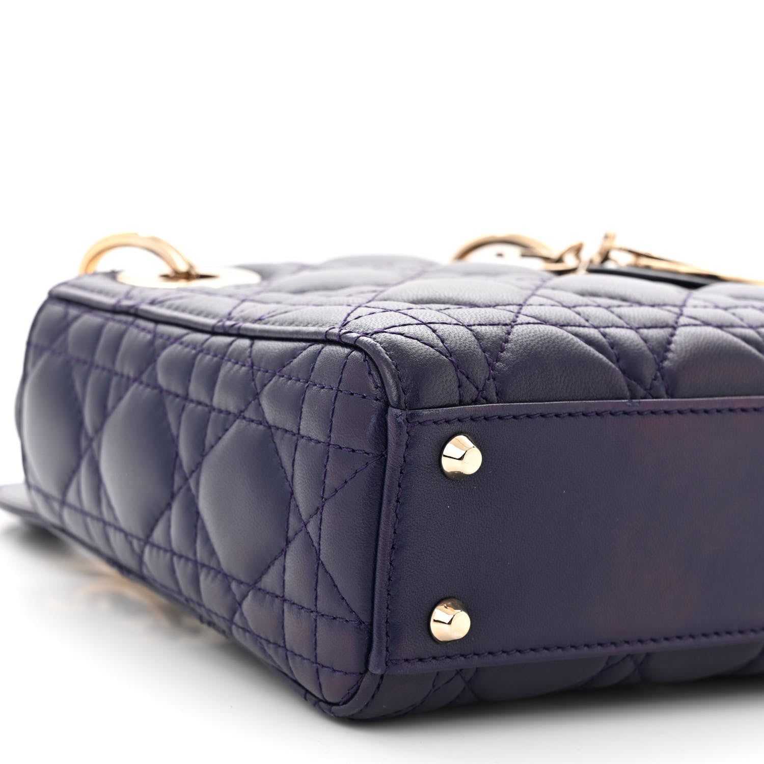 Christian Dior Lambskin Cannage Mini Lady Dior Navy Blue 9 of 11