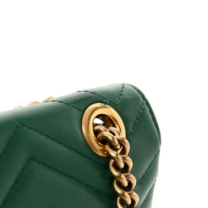 Gucci Calfskin Matelasse Medium GG Marmont Shoulder Bag Emerald Green 12 of 18