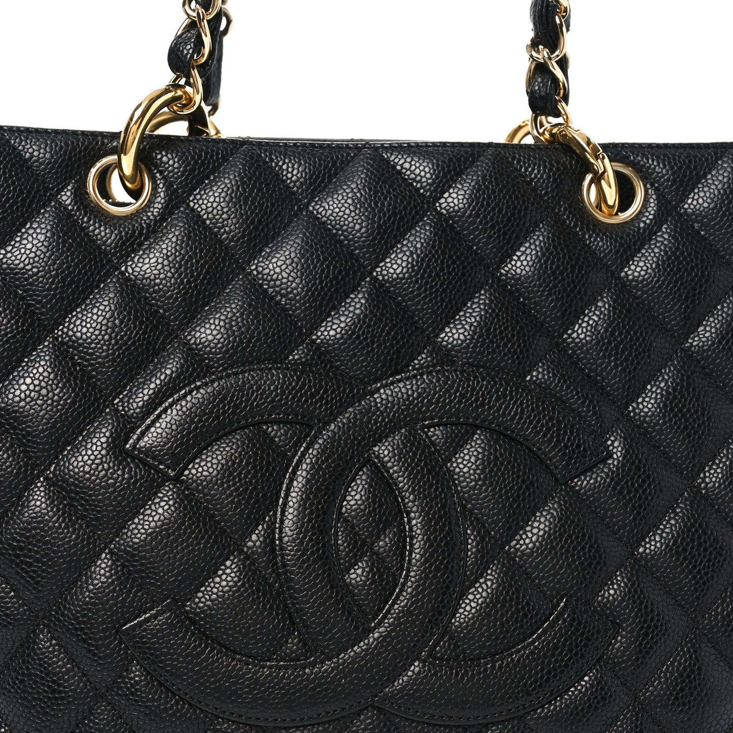 Caviar Quilted Grand Shopping Tote GST Black