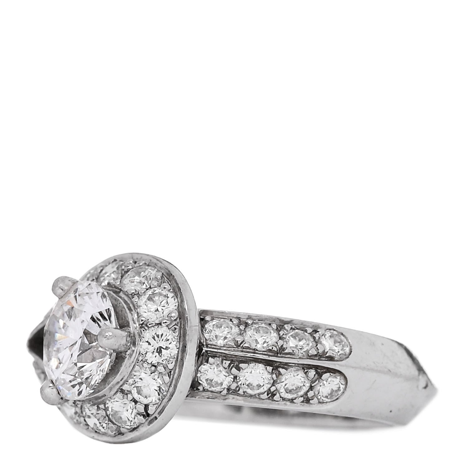 Van Cleef & Arpels Platinum Diamond .70ct Couture Solitaire Ring 48 4.5 3 of 7