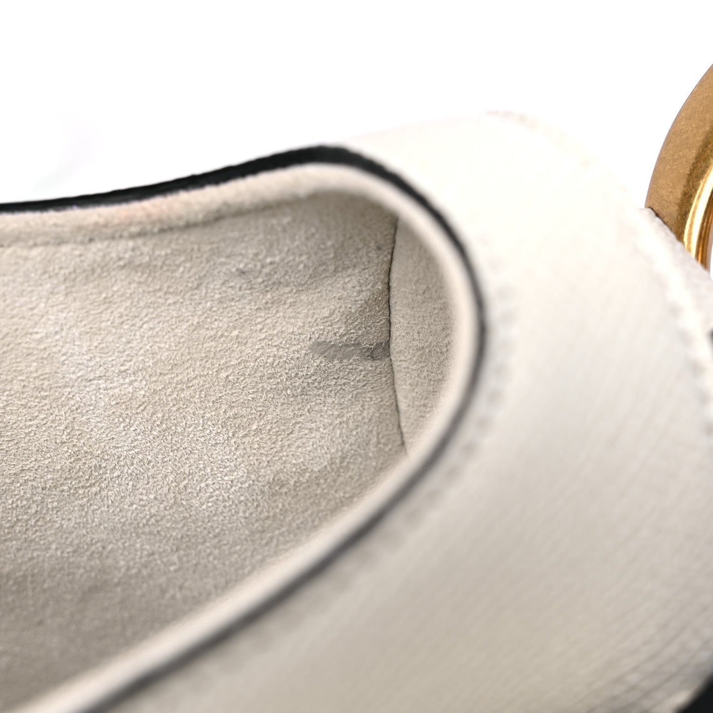 Grained Calfskin Saddle Bag White