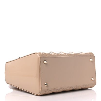 Christian Dior Patent Cannage Medium Lady Dior Beige 4 of 9