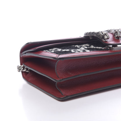 Gucci Tweed GG Monogram Small Dionysus Shoulder Bag Black White Romantic Cherry 8 of 11