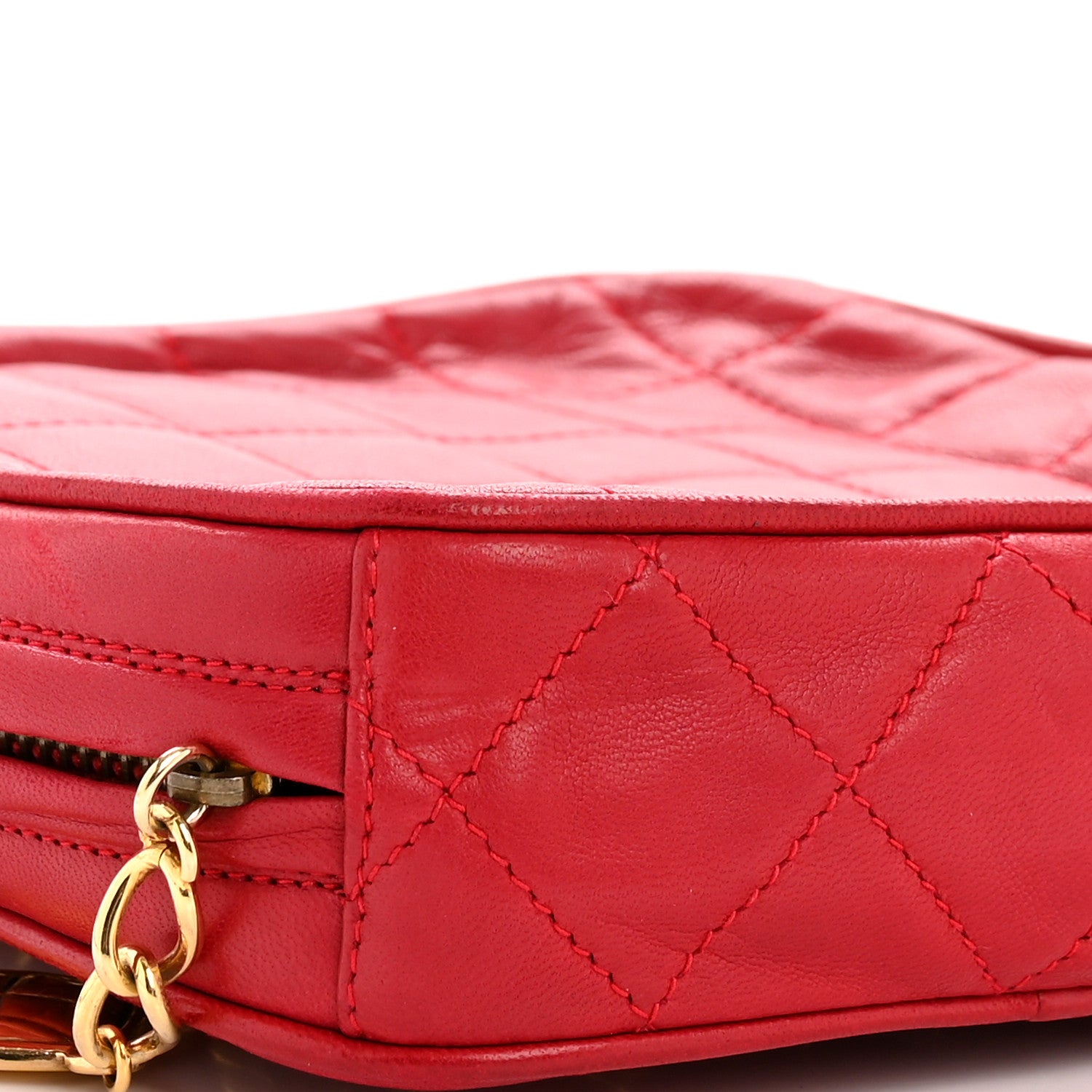 Chanel Lambskin Quilted Tassel Clutch Red 10 of 15