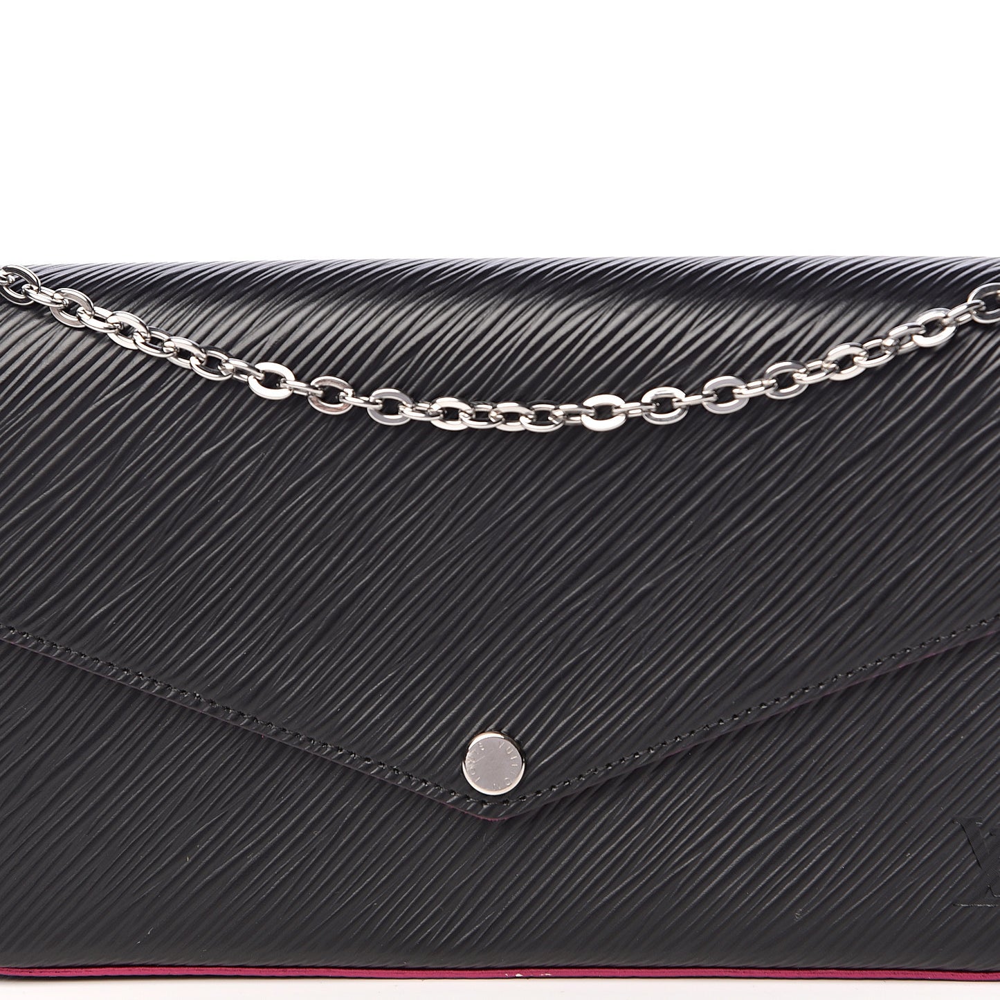 Epi Pochette Felicie Black Hot Pink