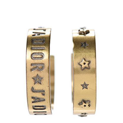 Christian Dior Metal Small J'Adior Star Hoop Earrings Aged Gold 1 of 4