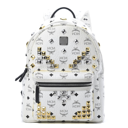 MCM Visetos Studded Small Stark M Backpack White 1 of 16