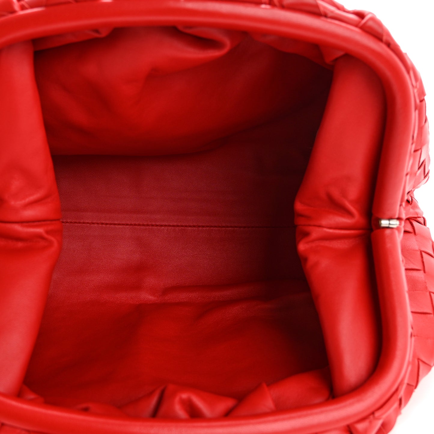 Nappa Maxi Intrecciato The Pouch Oversized Clutch Bright Red
