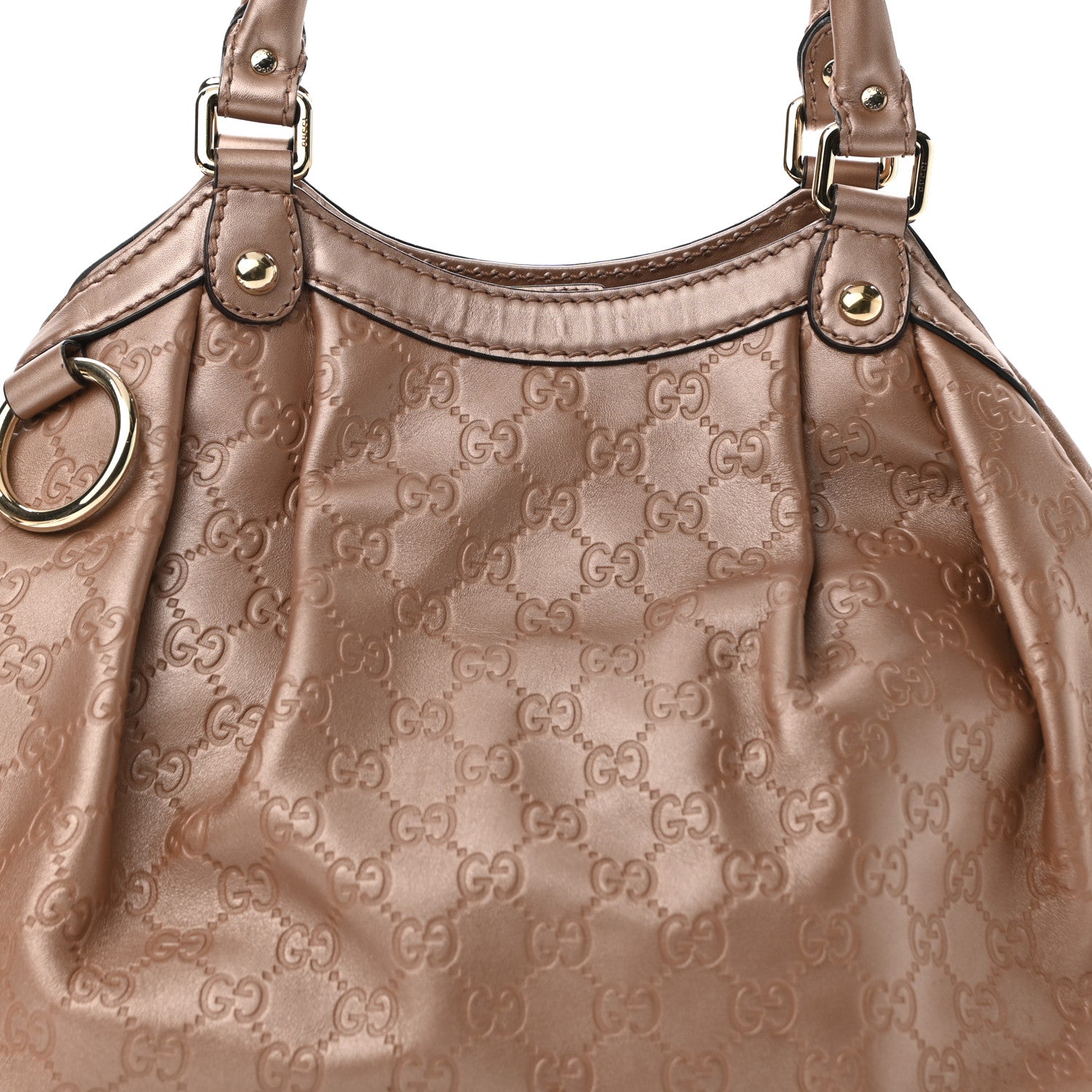 Gucci Metallic Guccissima Medium Sukey Tote Dusty Rose 9 of 11