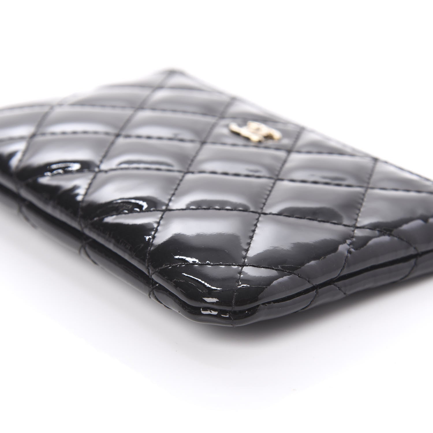 Chanel Patent Quilted Small Cosmetic Case Black 7 of 11