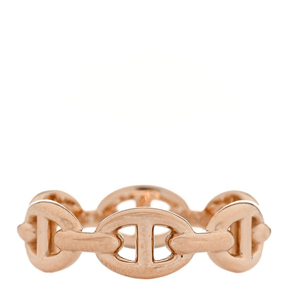 Hermes 18K Rose Gold PM Chaine d'Ancre Enchainee Ring 52 6 1 of 9