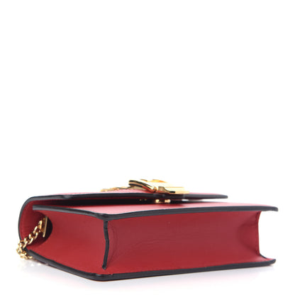 Gucci Calfskin Super Mini Sylvie Chain Shoulder Bag Hibiscus Red 3 of 8